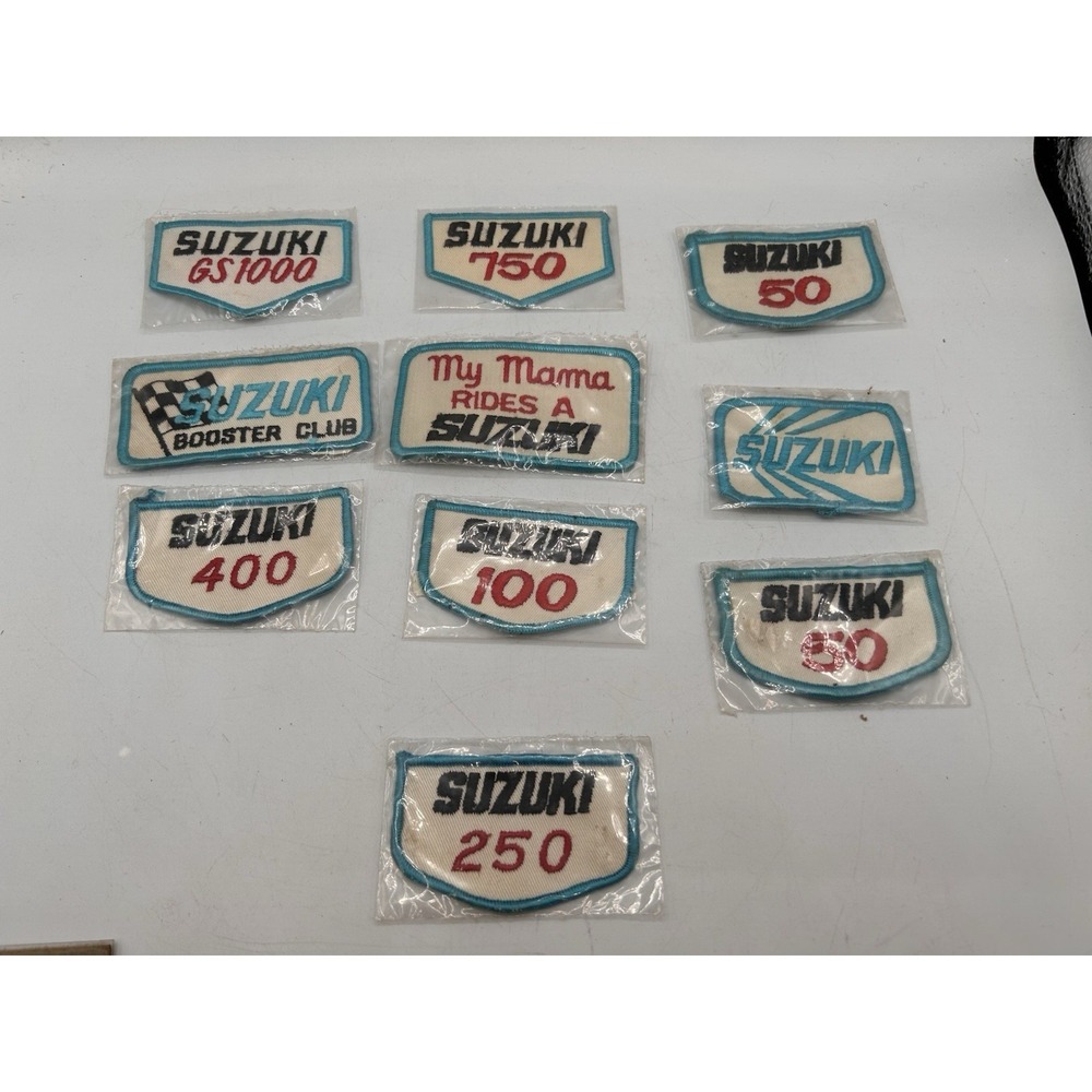 Vintage NOS Suzuki Motorcycle Embroidered Patch Lot Of 10